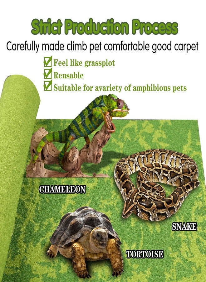 MCLANZOO Reptile Carpet, 36 * 18in Pet Terrarium Liner,Reptiles Cage Mat/Substrate for Snakes, Chameleons, Geckos ands Kitchen Use(2sheets) with Tweezers Feeding Tongs - Image 2
