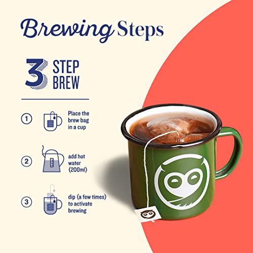 Sleepy Owl Hazelnut Ground Coffee Dip Bags | 10 Bags - Makes 10 Cups | Hot Brew - Have it as Black Coffee or with Milk | 5 Min Brew - No Equipment Needed | Travel Pack | Medium Roast | 100% Arabica - Image 4