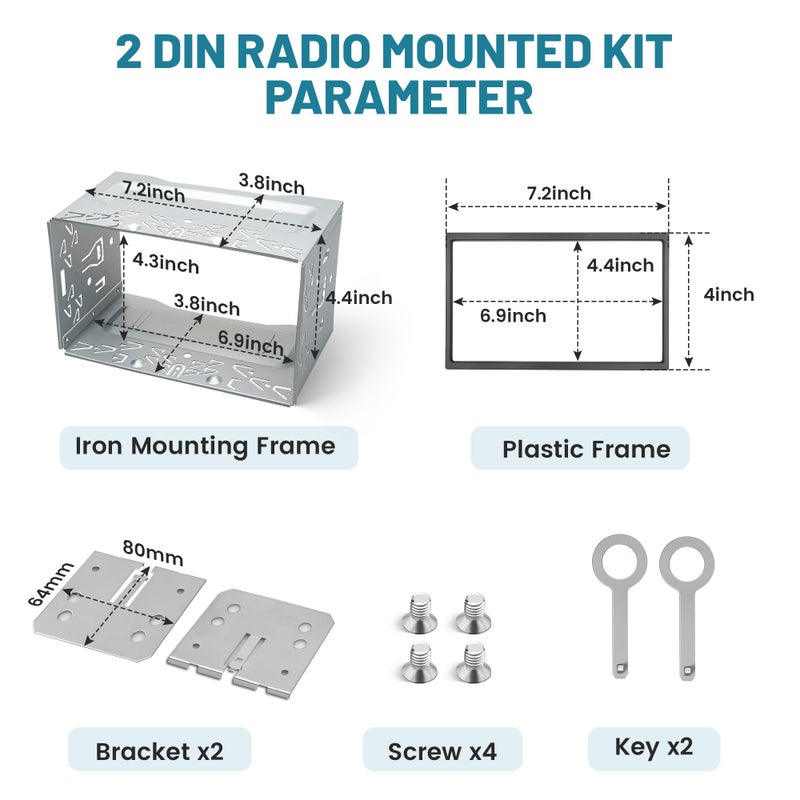 NuIth Double Din Installation Kit, Double Din Radio Mount Cage Bracket for Volkswagen 1998-2009, Double DIN Stereo Cage with Metal Frame for DVD Players, ISO, CD, GPS Navigation - Image 2