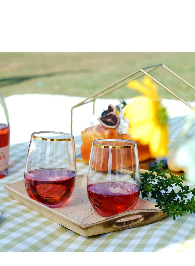 KASTWAVE Champagne Flutes Gold Plastic 12 Pack, Plastic Champagne Flutes, 16 Oz Stemless   Glasses - Image 5