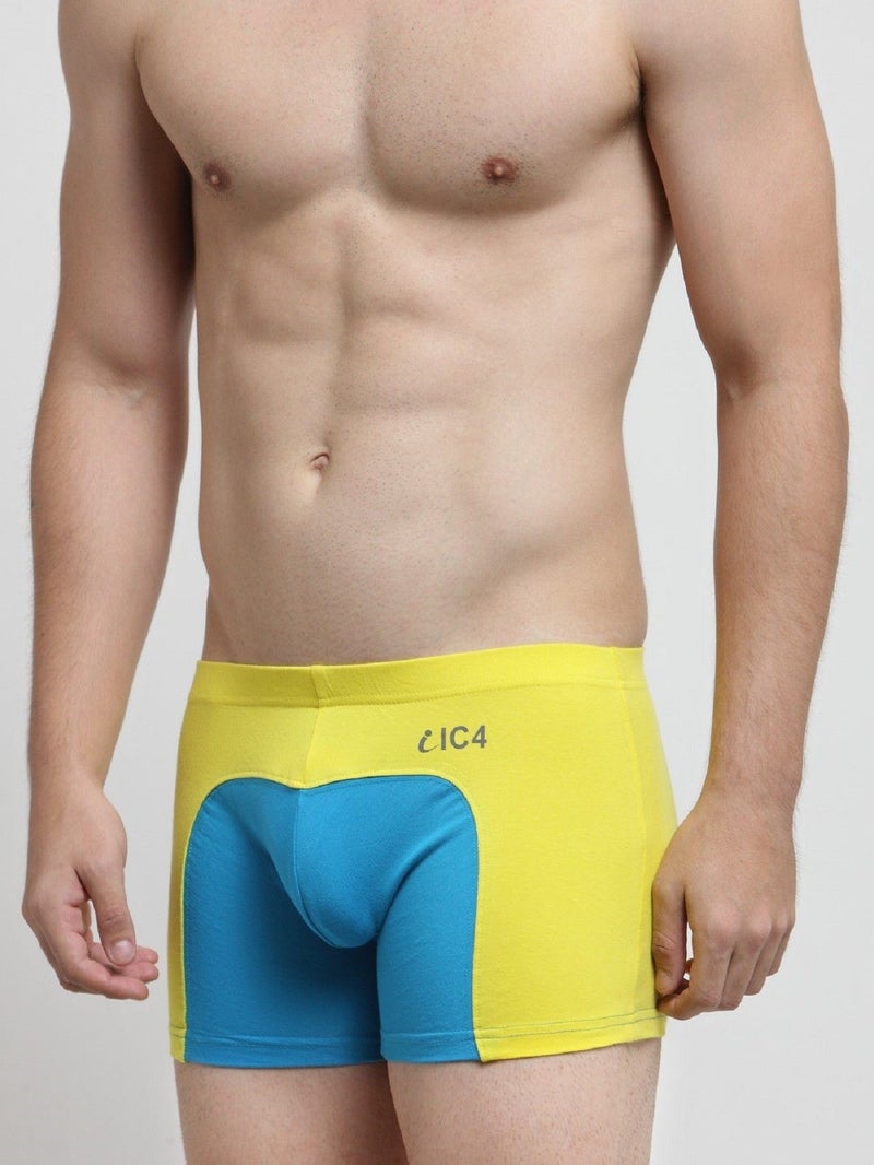 IC4 Store شورت حديث للرجال باللونين الأزرق والأصفر - Image 3