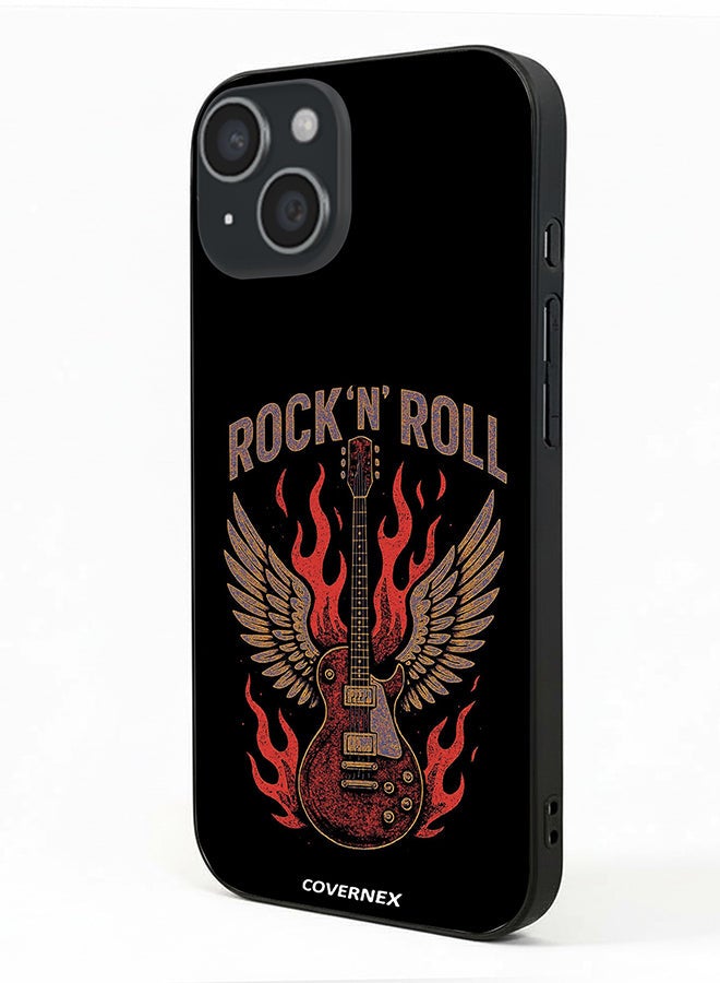 Covernex غطاء حماية آيفون 15 من أبل مزخرف بأسطورة جيتار الروك أند رول - Image 1