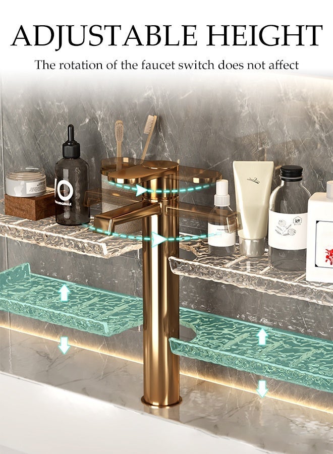 DUNISO Bathroom Acrylic Drain Shelf, Organizer Over The Faucet，Countertop Organizer  Above Sinks, Plastic Storage Rack for Washstand Sink - Image 3