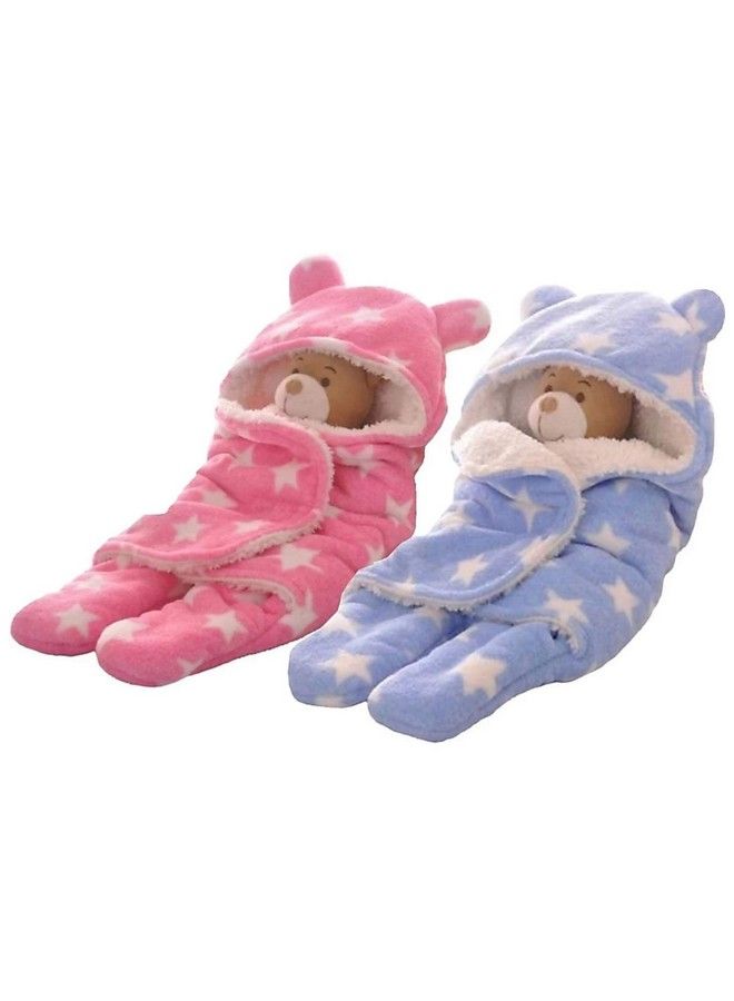 Brandonn Fleece Single Sleeping Bag Light Pink Light Teal Blue Pack Of 2 Lightweight - Image 2