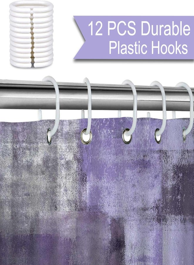 Mocsicka Abstract Shower Curtain Grey Abstract Art Painting Shower Curtain Bathroom Bathtub Curtain 72x72 Inch with 12 Hooks (Purple) - Image 5