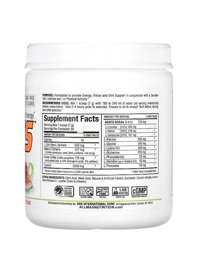 Allmax - ALLMAX, ACUTS™, Amino-Charged Energy, Watermelon, 7.4 oz (210 g) - Image 1