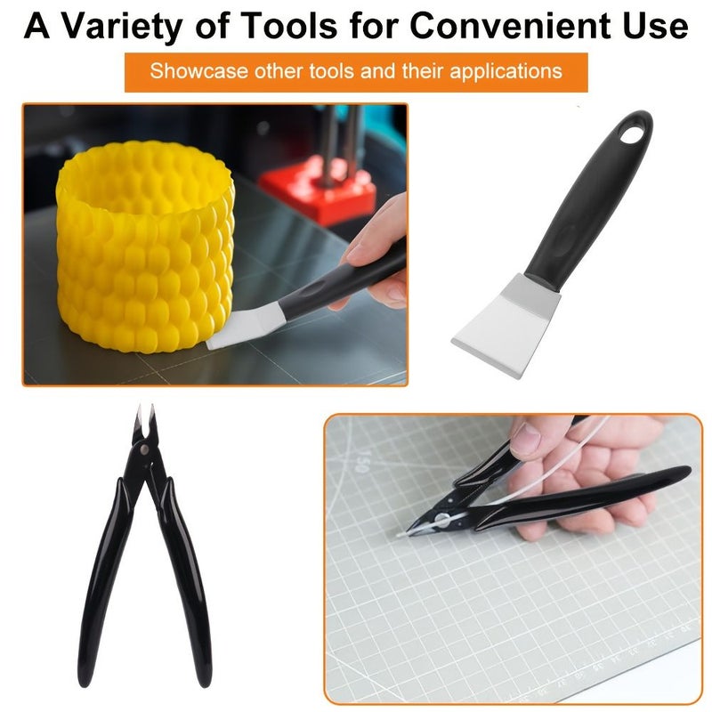 33 Piece 3D Printer Essential Tool Set With Carrying Case Nozzle Cleaning Tools Scrapers Brushes Files Pliers For FDM SLA Printers - Image 3