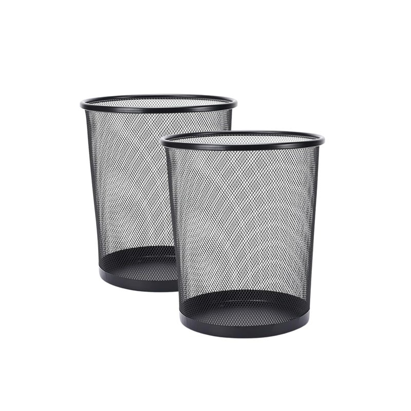GoodWill Tech Metal Mesh Waste Dustbin, Pack of 2 for Home/Kitchen - Medium (13L) Black - Image 1