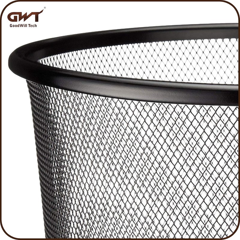 GoodWill Tech Metal Mesh Waste Dustbin, Pack of 2 for Home/Kitchen - Medium (13L) Black - Image 5