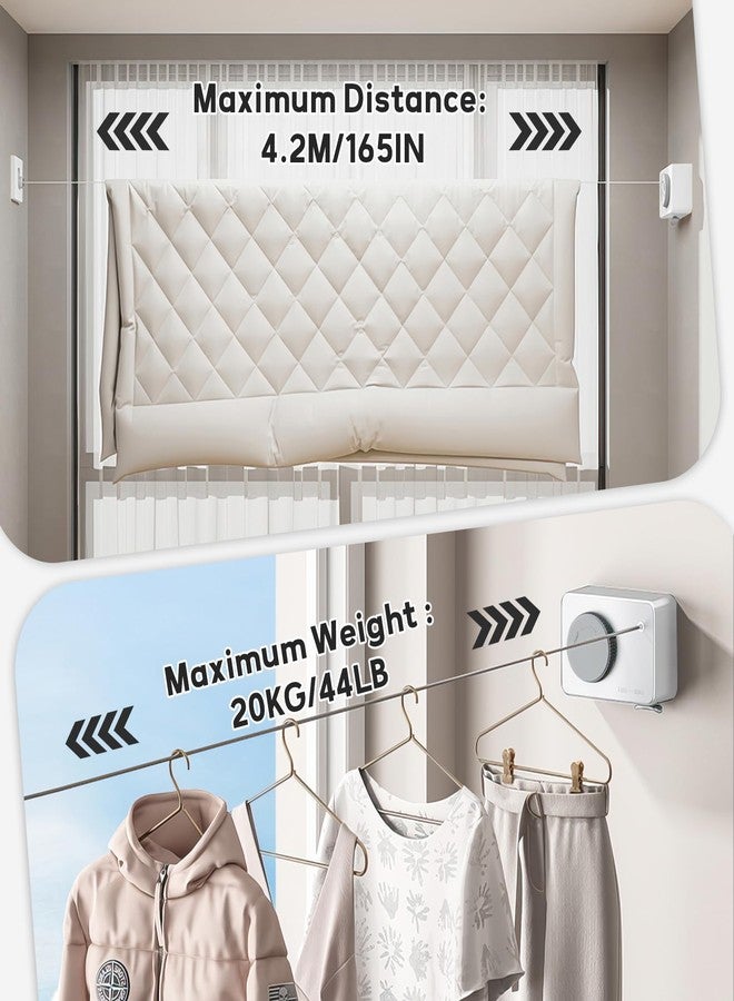 Ruirgo Retractable Clothesline Wall Mounted Drying Rack Clothing Line Features Secure Lock System - Image 4