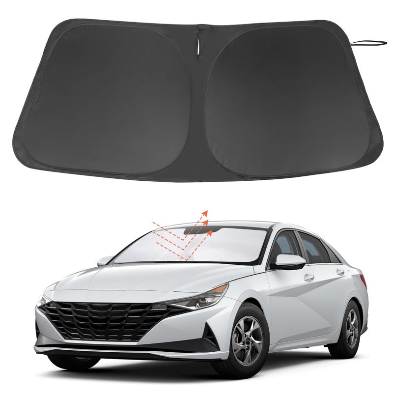 Windshield Sun Shade Custom Fit for 2021 2022 2023 2024 2025 Hyundai Elantra Accessories Foldable Sunshade Sun Blocker Protect Car from Sun Rays Heat Damage Keep Car Cooler