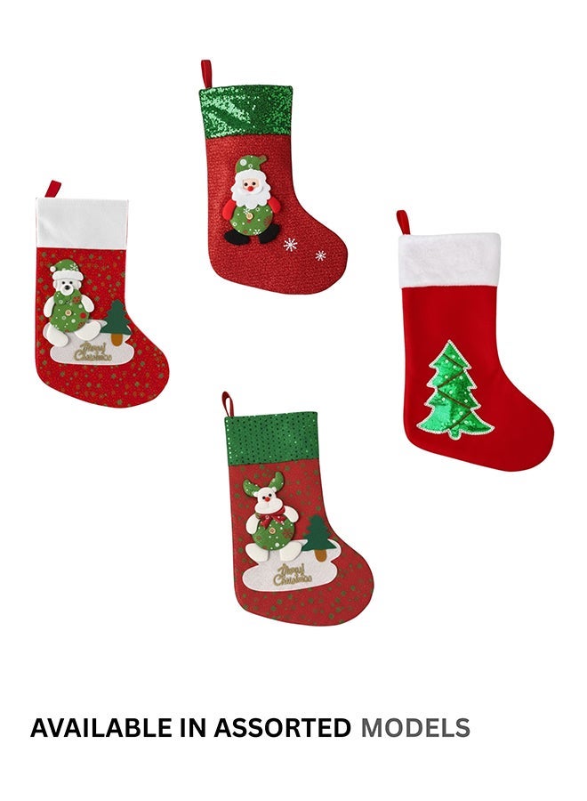 Feelings جورب عيد الميلاد من FEELINGS - أحمر مع رقعة شجرة عيد الميلاد - Image 1