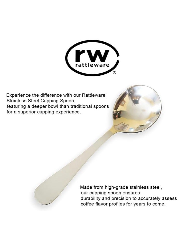 Rattleware 5.83" Stainless Steel Cupping Spoons – Premium Quality for Espresso spoons, Juice, and Drink Stirring – Ideal for Coffee spoon Distribution at Home or in Commercial Kitchens - Image 4