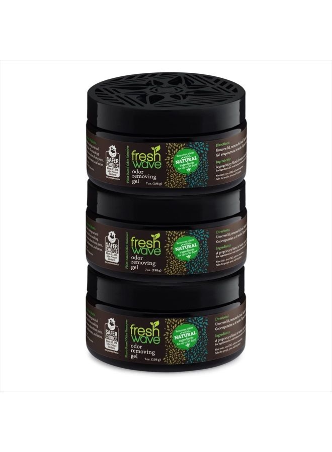 Fresh Wave Odor Removing Gel, 7 oz. | Pack of 3 | Odor Absorbers for Home | Safer Odor Relief | Natural Plant-Based Odor Eliminator | Every 7 oz. lasts 15-30 Days | For Cooking, Trash & Pets - Image 1