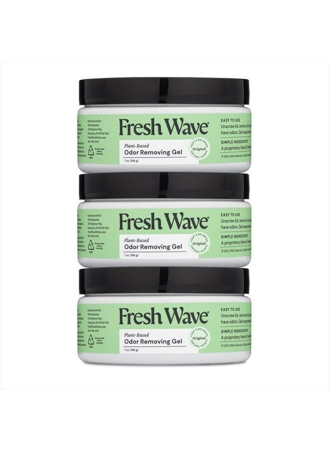 Fresh Wave Odor Removing Gel, 7 oz. | Pack of 3 | Odor Absorbers for Home | Safer Odor Relief | Natural Plant-Based Odor Eliminator | Every 7 oz. lasts 15-30 Days | For Cooking, Trash & Pets - Image 2