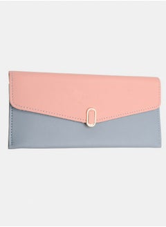 Women's leather wallet with multiple pockets and an oval lock, light gray*pink - pzsku/ZEF996E68BB3A0060FFA7Z/45/_/1737461902/ef4e17df-8d03-40bd-b9c8-b8cf301054d9