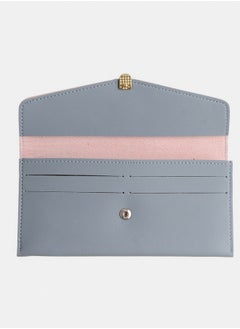 Women's leather wallet with multiple pockets and an oval lock, light gray*pink - pzsku/ZEF996E68BB3A0060FFA7Z/45/_/1737461904/c0cb485c-6b2d-46f5-875e-723473727aa4