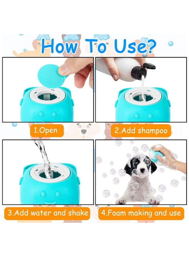Ponpon 3Pcs Dog Bath Brush With 4Pcs Dog Toothbrush, Dog Scrubber For Bath, Dog Shampoo Brush With Adjustable Ring Handle, Dog Shower Brush For Long Short Hair - Image 3