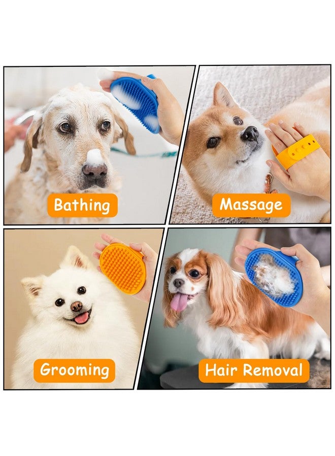 Ponpon 3Pcs Dog Bath Brush With 4Pcs Dog Toothbrush, Dog Scrubber For Bath, Dog Shampoo Brush With Adjustable Ring Handle, Dog Shower Brush For Long Short Hair - Image 4