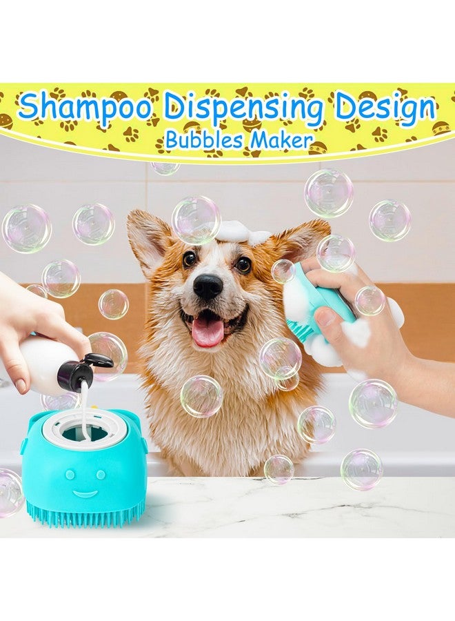 Ponpon 3Pcs Dog Bath Brush With 4Pcs Dog Toothbrush, Dog Scrubber For Bath, Dog Shampoo Brush With Adjustable Ring Handle, Dog Shower Brush For Long Short Hair - Image 2