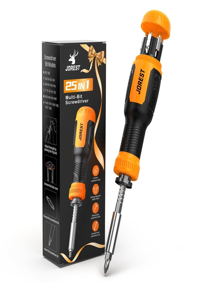 JOREST 25 in 1 Multi Bit Screwdriver Set, Portable Multi Screwdriver Tool All in One, Tool Gifts for Men, Magnetic Screw Driver with Torx Philips Hex Flathead Square, Repair Kit for Bicycle, Toys - Image 1