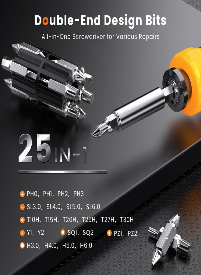 JOREST 25 in 1 Multi Bit Screwdriver Set, Portable Multi Screwdriver Tool All in One, Tool Gifts for Men, Magnetic Screw Driver with Torx Philips Hex Flathead Square, Repair Kit for Bicycle, Toys - Image 2