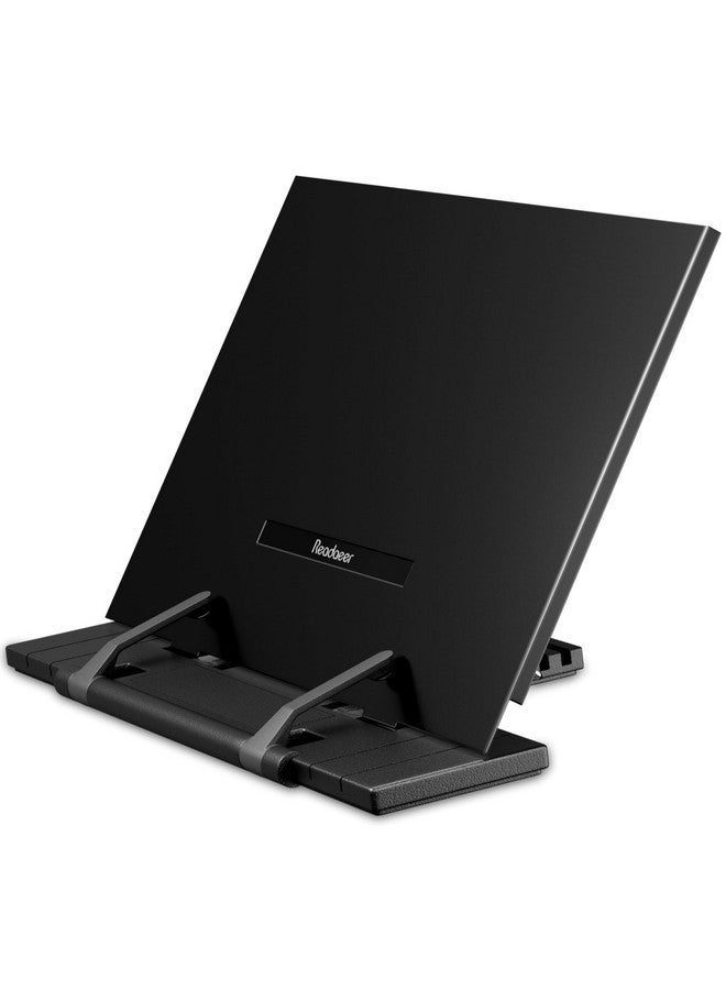 Readaeer Metal Book Stand For Desk Portable Document Holder For Cook Book Music Book Ipad Laptop Reading Rest With 7 Adjustable Positions And Page Paper Clips - Image 1