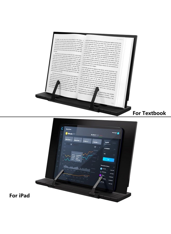Readaeer Metal Book Stand For Desk Portable Document Holder For Cook Book Music Book Ipad Laptop Reading Rest With 7 Adjustable Positions And Page Paper Clips - Image 5