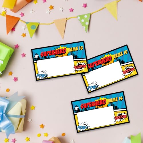ALodr What is Your Superhero Name Game, Game Sign and 30 Cards, Superhero Birthday Party Sign for Boys, Holiday Activity, Kids Superhero Activity Cards, Superhero Activity Decoration Supplies - Image 5
