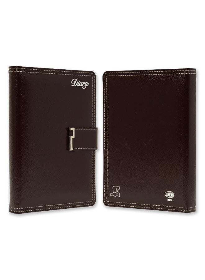 FIS 2026 Diary, A5 Size Diary(148x210mm), Bonded Leather Materials, 2 Side Padded Sewn Jacket, Round Corners, Magnetic Lock, English, 70gsm Italian Ivory Paper, Burgundy Color-FSDI86E26D04 - Image 2