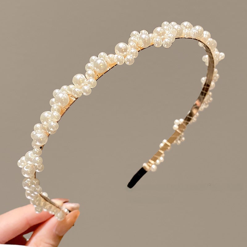 Generic Kids Pearl Headband Princess Elegant Hairband 12# wavy small pearl
