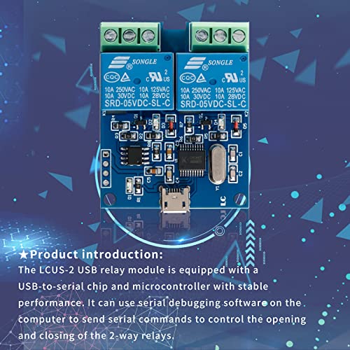 EC Buying 2Pcs LCUS-2 Type Dual-Channel Semiconductor Chip Housings 2-Channel USB Relay Module 5V Relay Module Onboard CH340 Microcontroller Chip USB Intelligent Control Switch Module - Image 3
