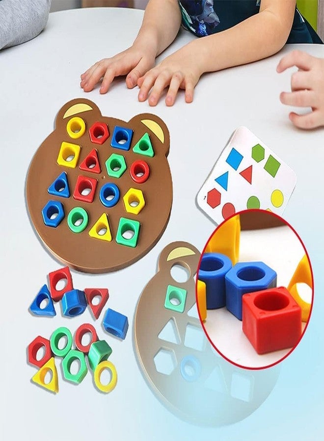 ROKTRY Shape Matching Game Geometric Puzzle Color Learning Board Sensory Educational Toy Parent-Child Interactive for Kids Boys Girls Ideal Gifting,Fun and Learning Toy for Children for 2-5 Years. - Image 2