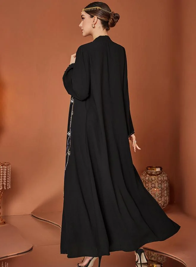 Take Two Take Two Beaded Embroidered Long Sleeve Maxi Kimono