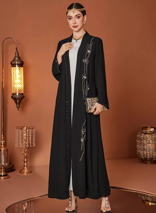 Take Two Take Two Beaded Embroidered Long Sleeve Maxi Kimono