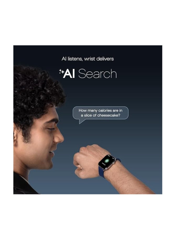 Noise Pulse 4 Max Smart Watch with AI Create (India's 1st Ever with Unlimited Watch Faces), AI Search, 1.96" AMOLED Display, Functional Crown, Premium Metallic Finish, Health Suite (Space Blue)