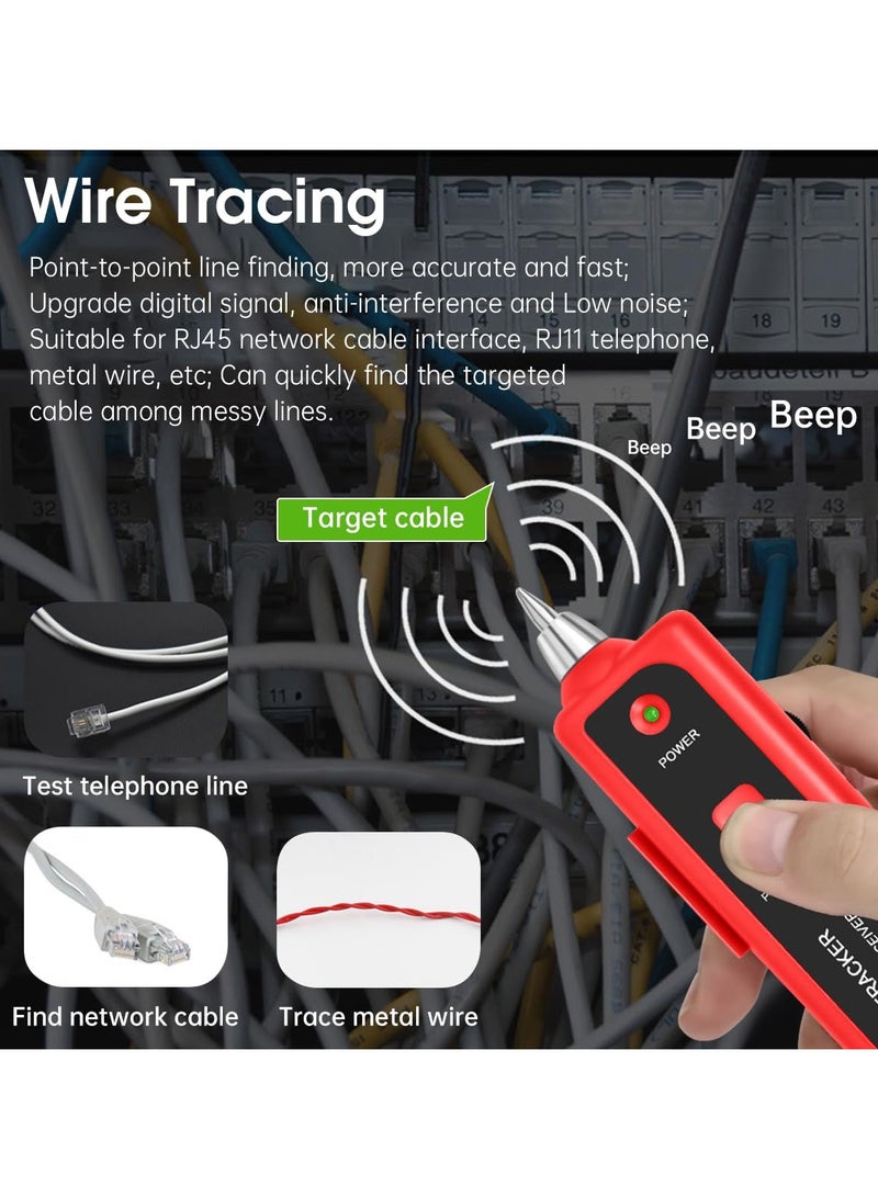 Wire Cable Tracker Tester RJ45 RJ11 Line Finder,Multifunction Wire Tracker Ethernet LAN Network Cat5 Cat6 for Cable Collation,Network Maintenance Collation - Image 5
