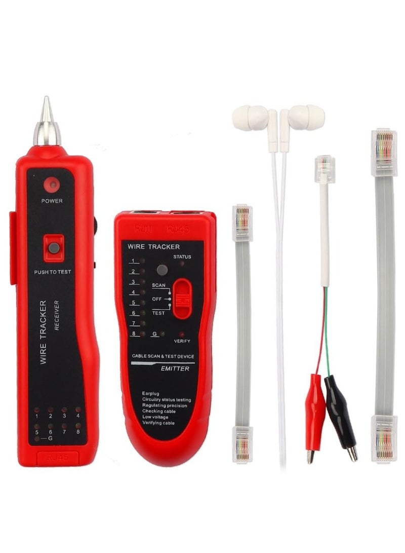Wire Cable Tracker Tester RJ45 RJ11 Line Finder,Multifunction Wire Tracker Ethernet LAN Network Cat5 Cat6 for Cable Collation,Network Maintenance Collation - Image 1