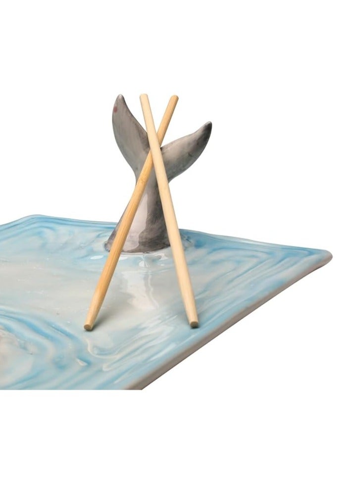 General Japanese style internet celebrity seaside shark plate dumpling plate table kitchen decoration sushi plate  - Image 4