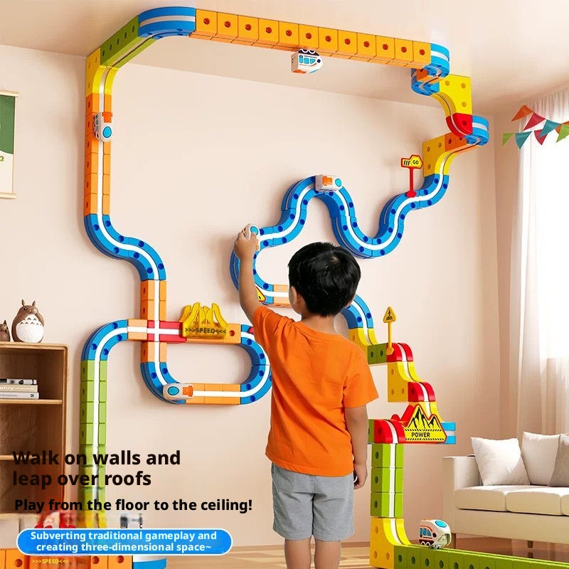 Magnetic Building Block Track Train Set, Electric High-Speed Train, Boys Kids Educational Puzzle Toy, New Year Gift - Image 2