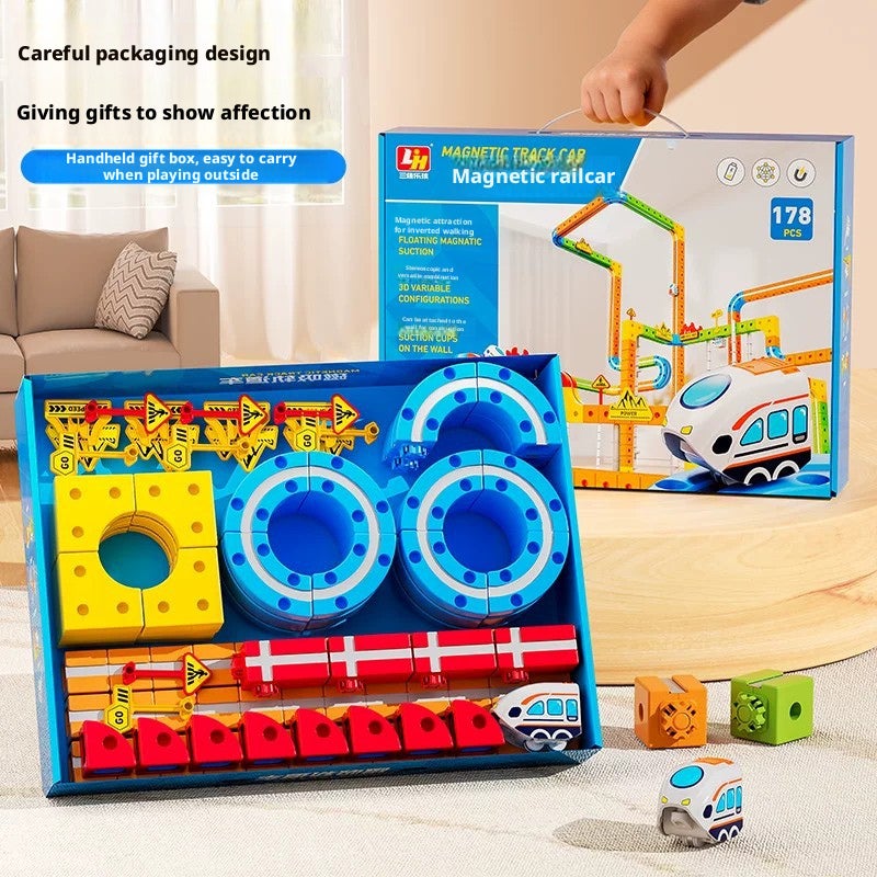 Magnetic Building Block Track Train Set, Electric High-Speed Train, Boys Kids Educational Puzzle Toy, New Year Gift - Image 5