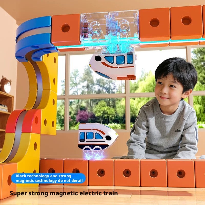 Magnetic Building Block Track Train Set, Electric High-Speed Train, Boys Kids Educational Puzzle Toy, New Year Gift - Image 3