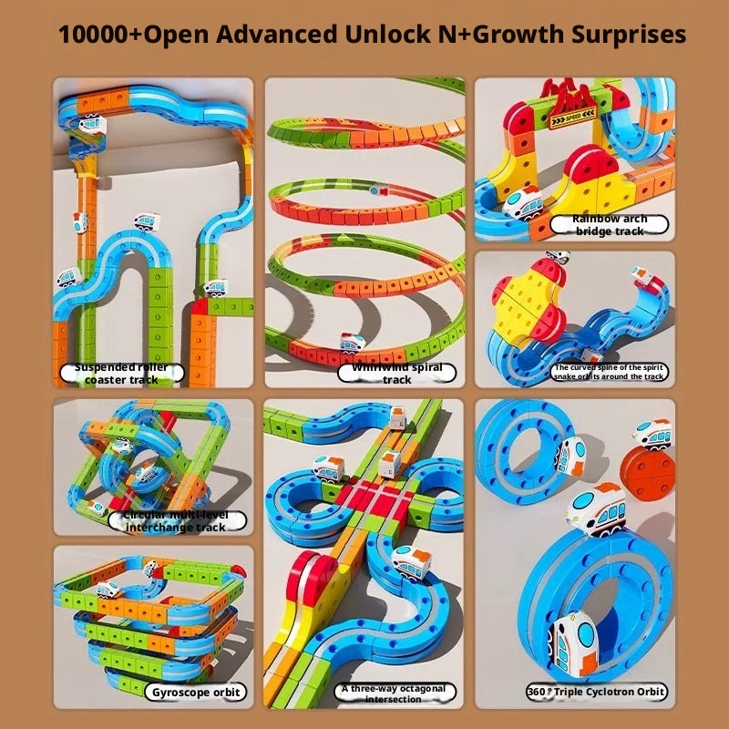 Magnetic Building Block Track Train Set, Electric High-Speed Train, Boys Kids Educational Puzzle Toy, New Year Gift - Image 4