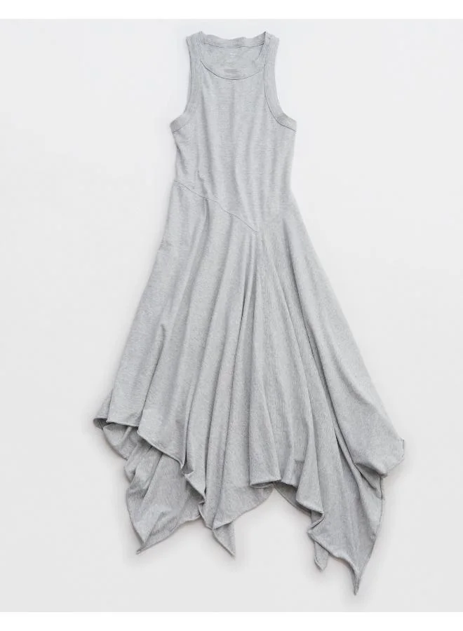 Aerie Light Grey Aerie Tank Asymmetric Midi Dress for Women