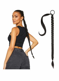 Excefore Ponytail Extension, 80 cm Long Braided Ponytail Extension with Hair Tie Straight  - Image 1
