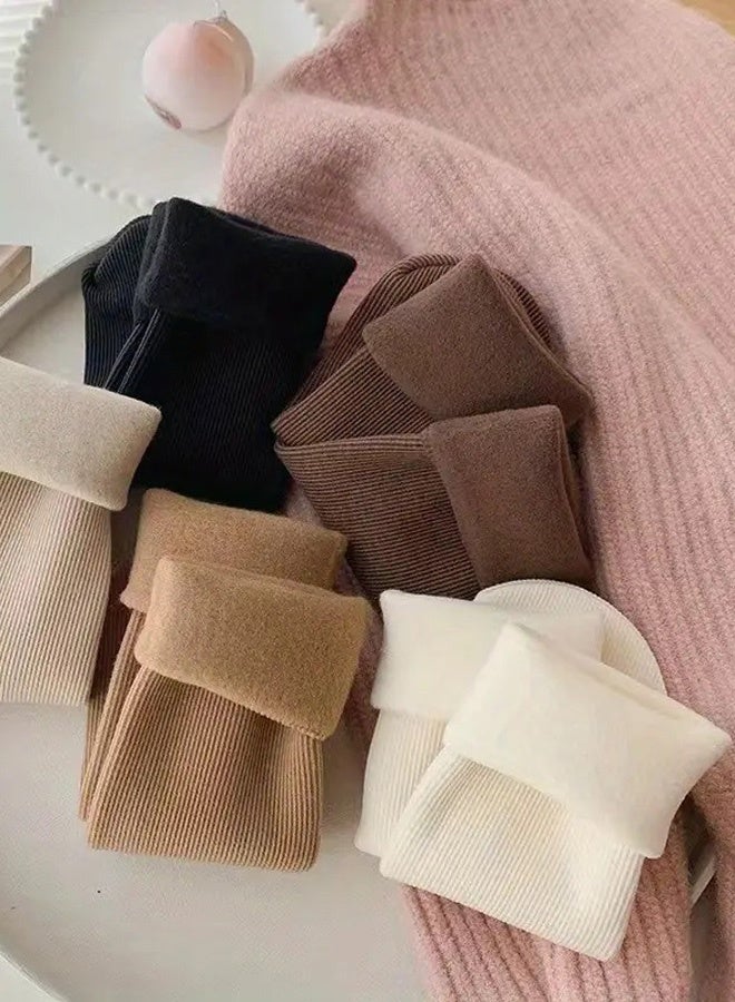 Hanayo 5 أزواج من الجوارب الدافئة للنساء والرجال جوارب دافئة فاخرة للجنسين جوارب ناعمة ودافئة ومريحة للجWinter (أسود) - Image 3