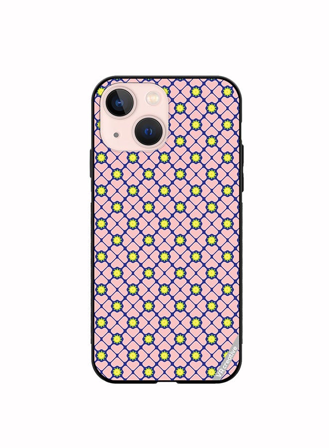 VR CREATIVE Protective Case Cover For Apple iPhone 13 Abstract Clover Leaves Geometric Retro Design Multicolour - Image 1