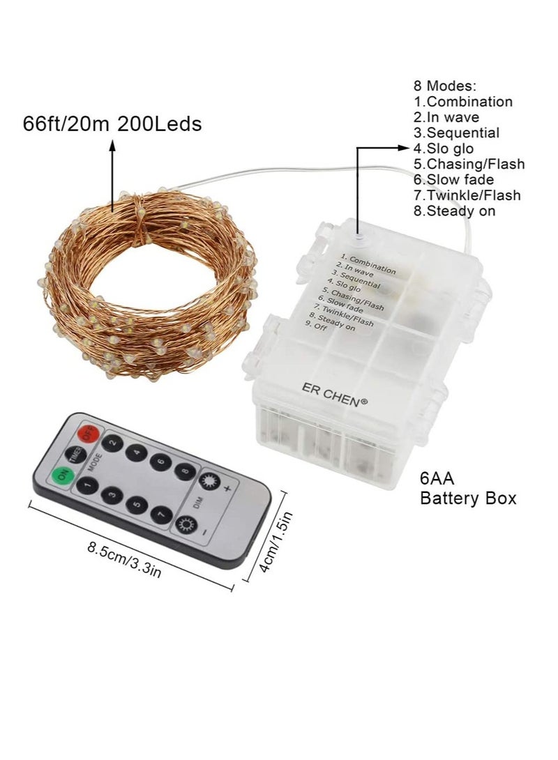 PAMEER 12mtr Multicolor Remote Control Fairy String Lights 120 LEDs Battery Operated LED Strips Light for Christmas EID Ramadan Diwali Wedding Birthday Party Home Decoration Waterproof with 8 Modes Changing - Image 2