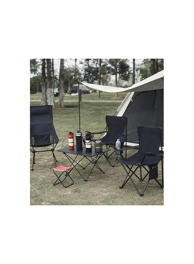 PROMASS كراسي تخييم محمولة، كرسي خارجي قابل للطي مع كرسي صيد متعدد الاستخدامات، كرسي شاطئي خفيف الوزن، كرسي حديقة، كراسي للمشي مع حقيبة حمل - Image 2