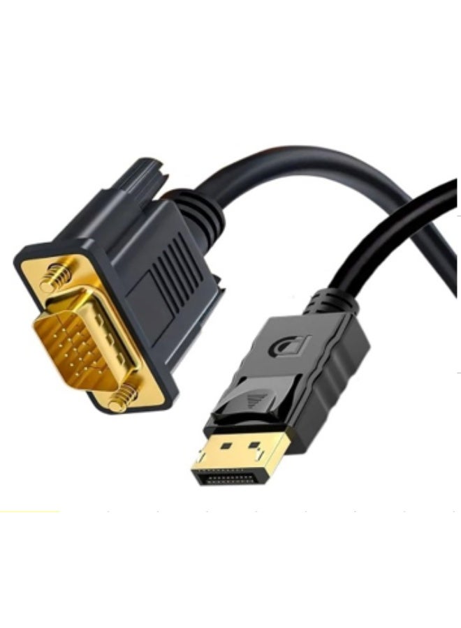 1.8M DisplayPort To VGA Converter DP TO VGA Connect Adapter 1.8m Cable Full HD 1080P for Desktop Laptop PC TV Monitor Projector - Image 1